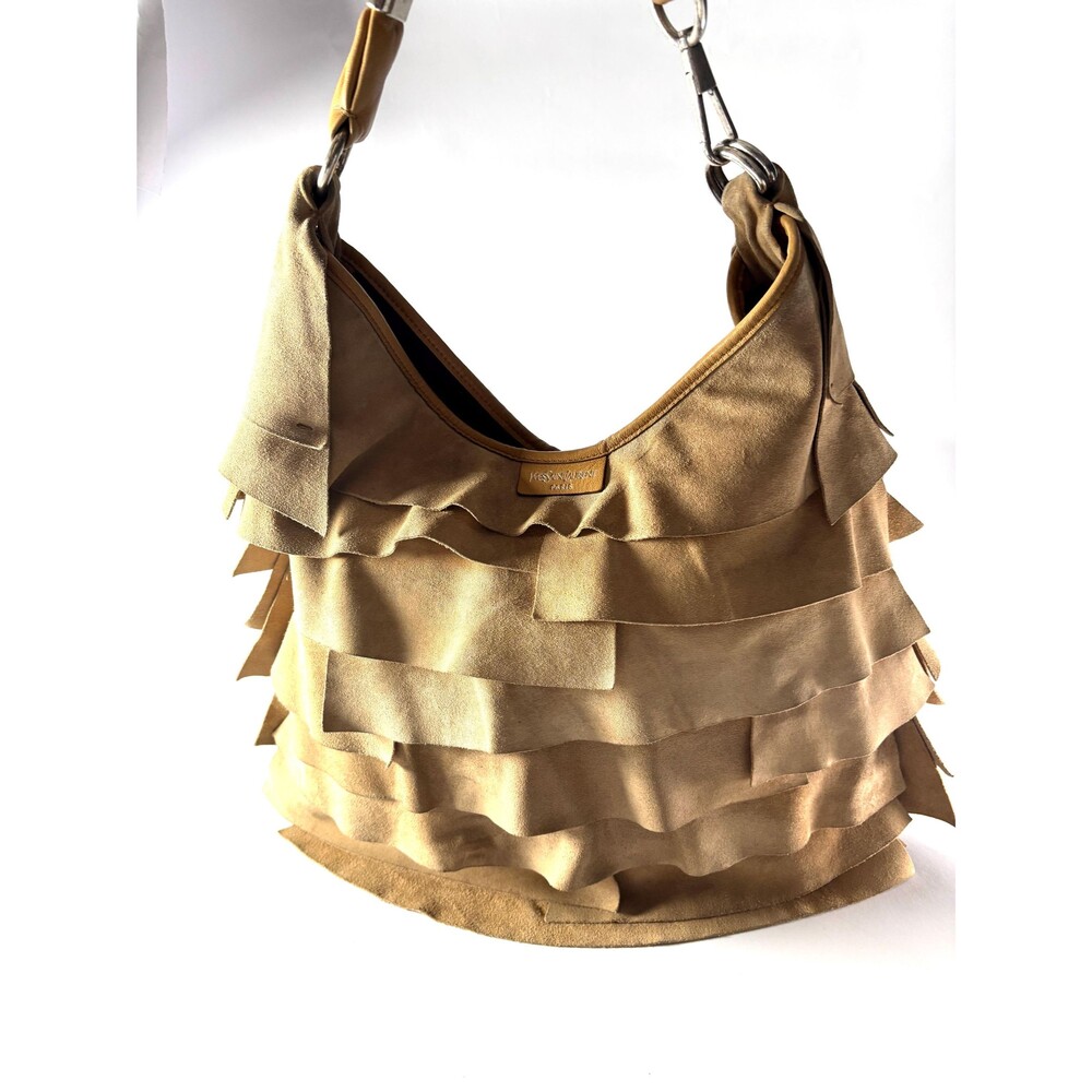 Tom Ford for Yves Saint Laurent Saint Tropez Bag | Vintage Y2K Runway Suede Ruff
